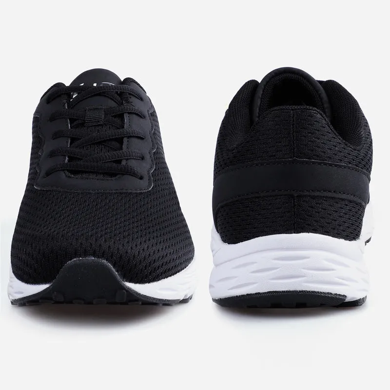 Knixmax Extra Wide Lightweight Women's Running Shoes for Flatfoot Black Sport Shoes with Wide Toe Box