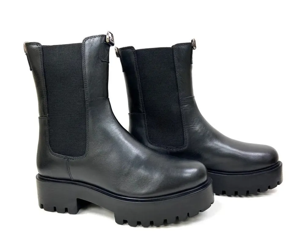 Luna Black Mid Calf Chelsea