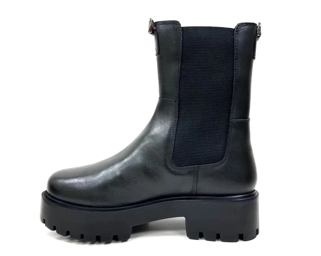 Luna Black Mid Calf Chelsea