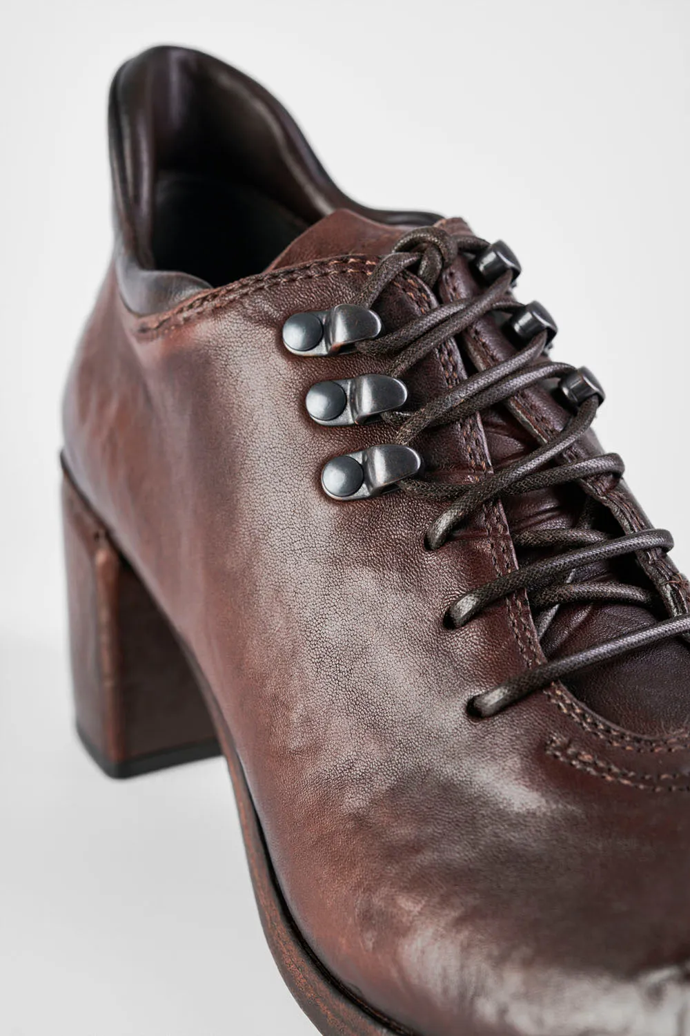 MADISON chocolate-brown lace up hiking shoes.