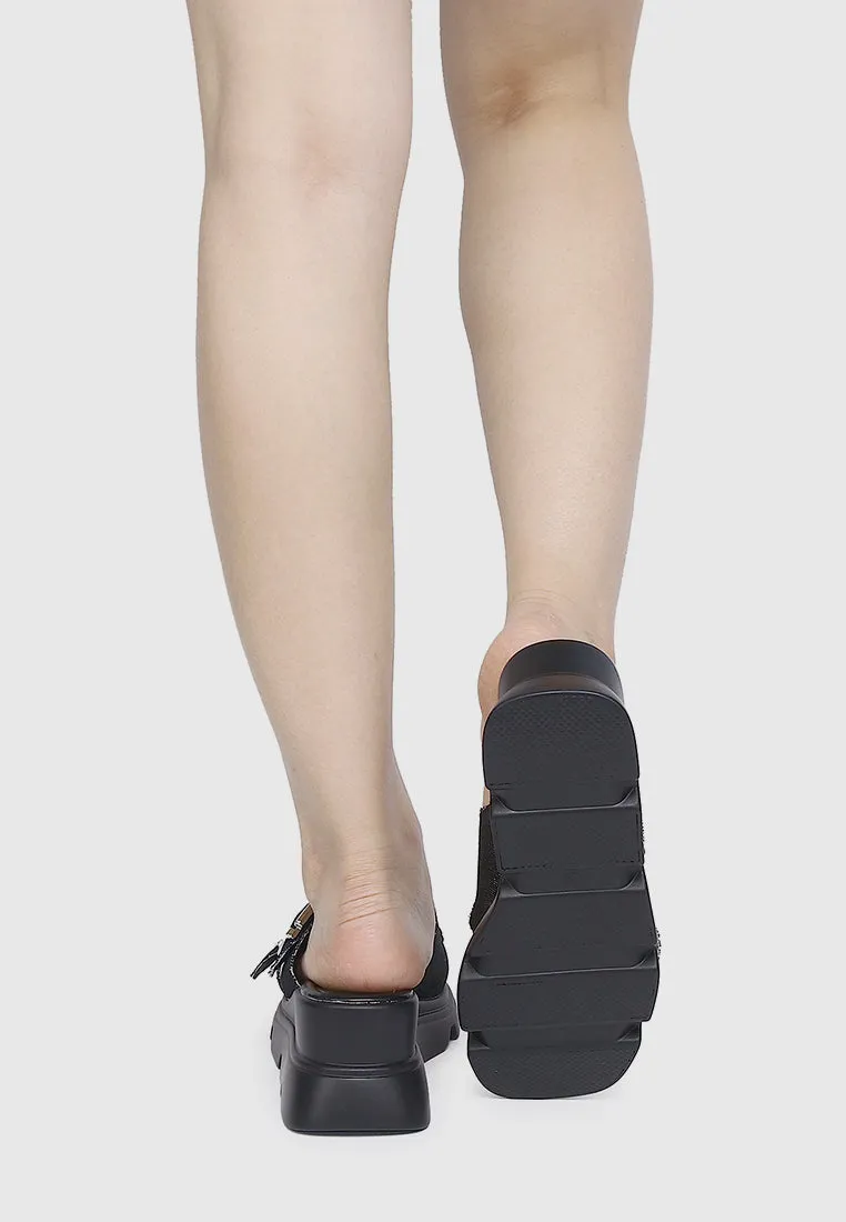 Marina Flatform Sandals (Black)