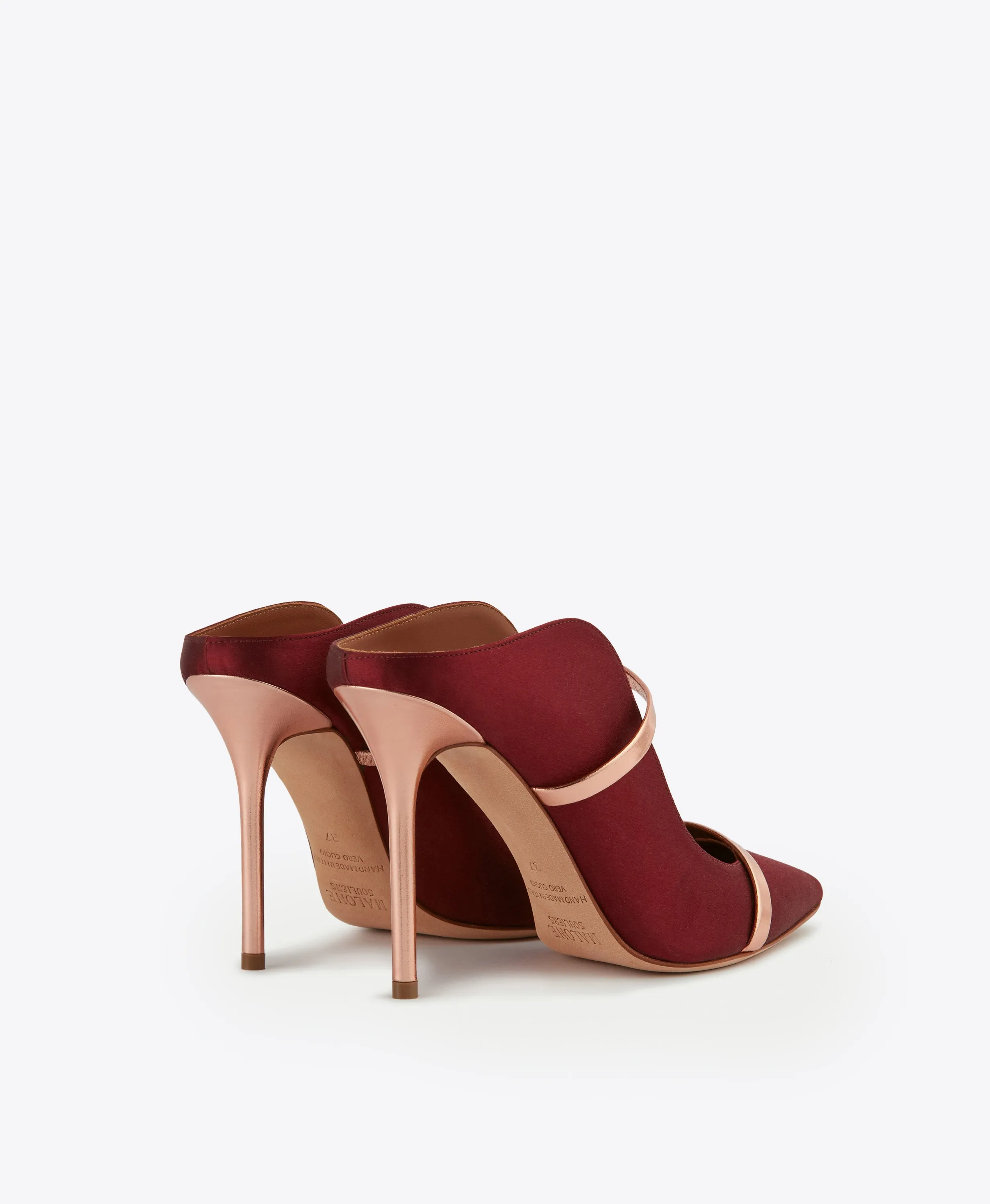 Maureen 100 Red & Gold Satin Mules