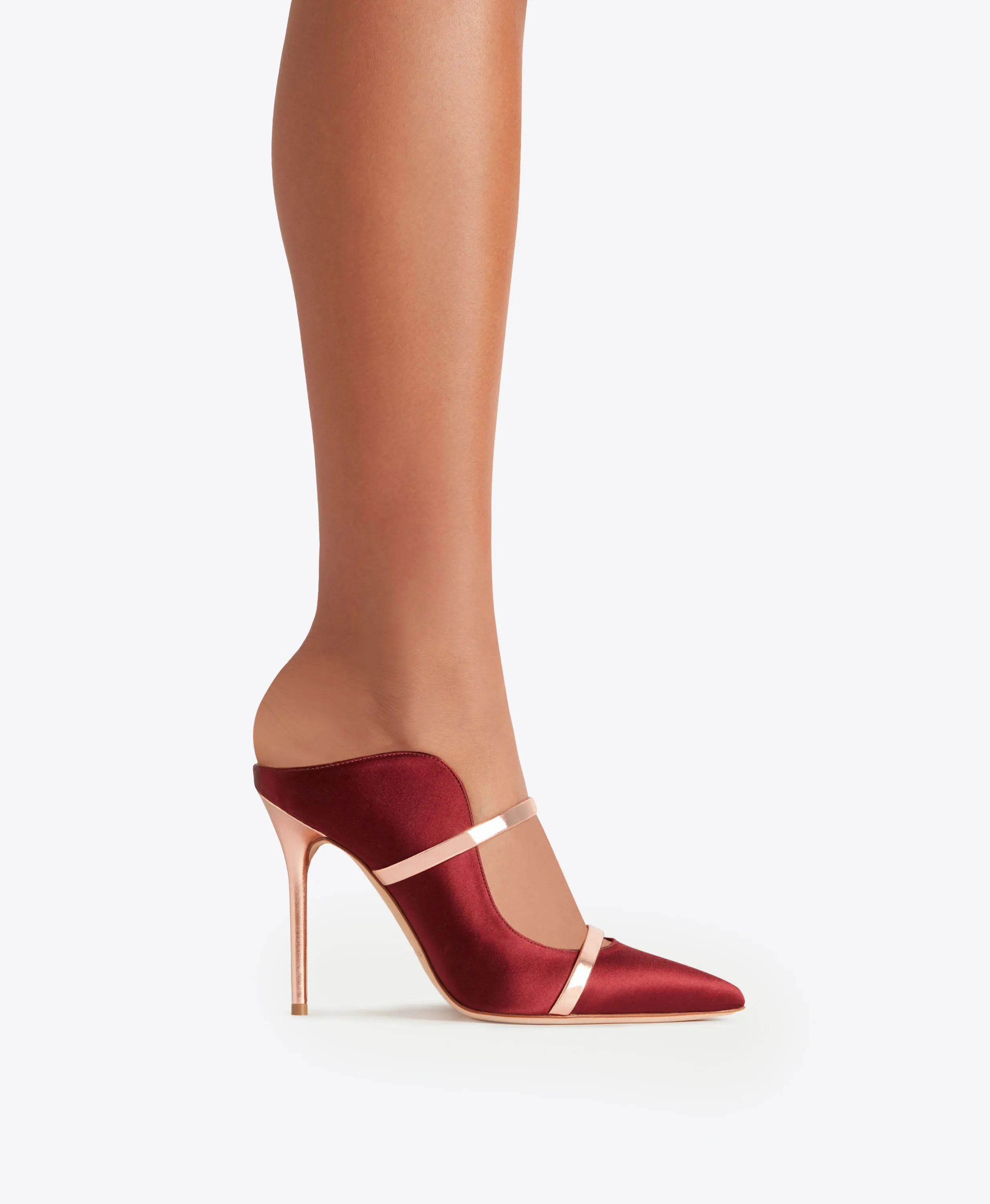 Maureen 100 Red & Gold Satin Mules