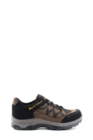Men's Black and Brown Outdoor Hiking Shoes - Wessi