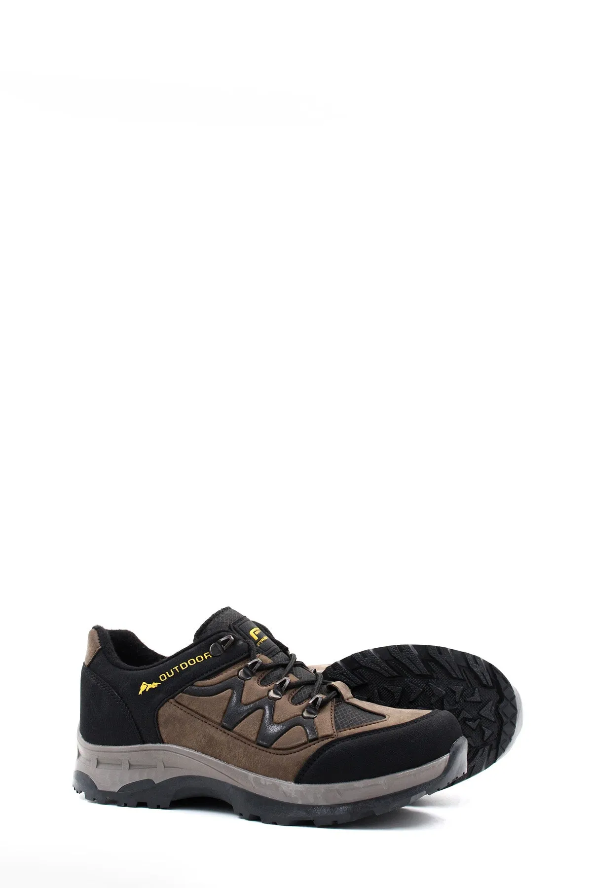 Men's Black and Brown Outdoor Hiking Shoes - Wessi