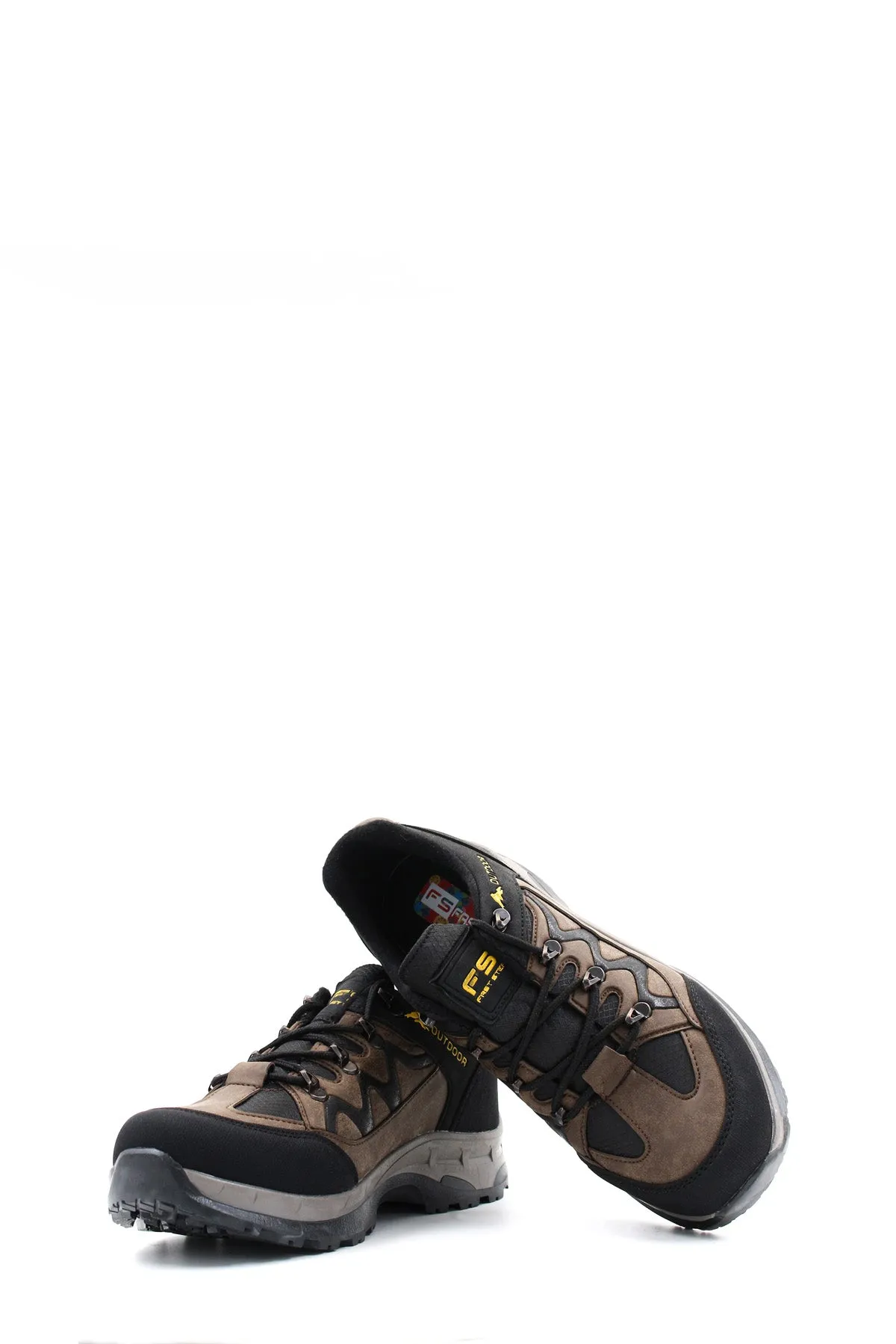 Men's Black and Brown Outdoor Hiking Shoes - Wessi