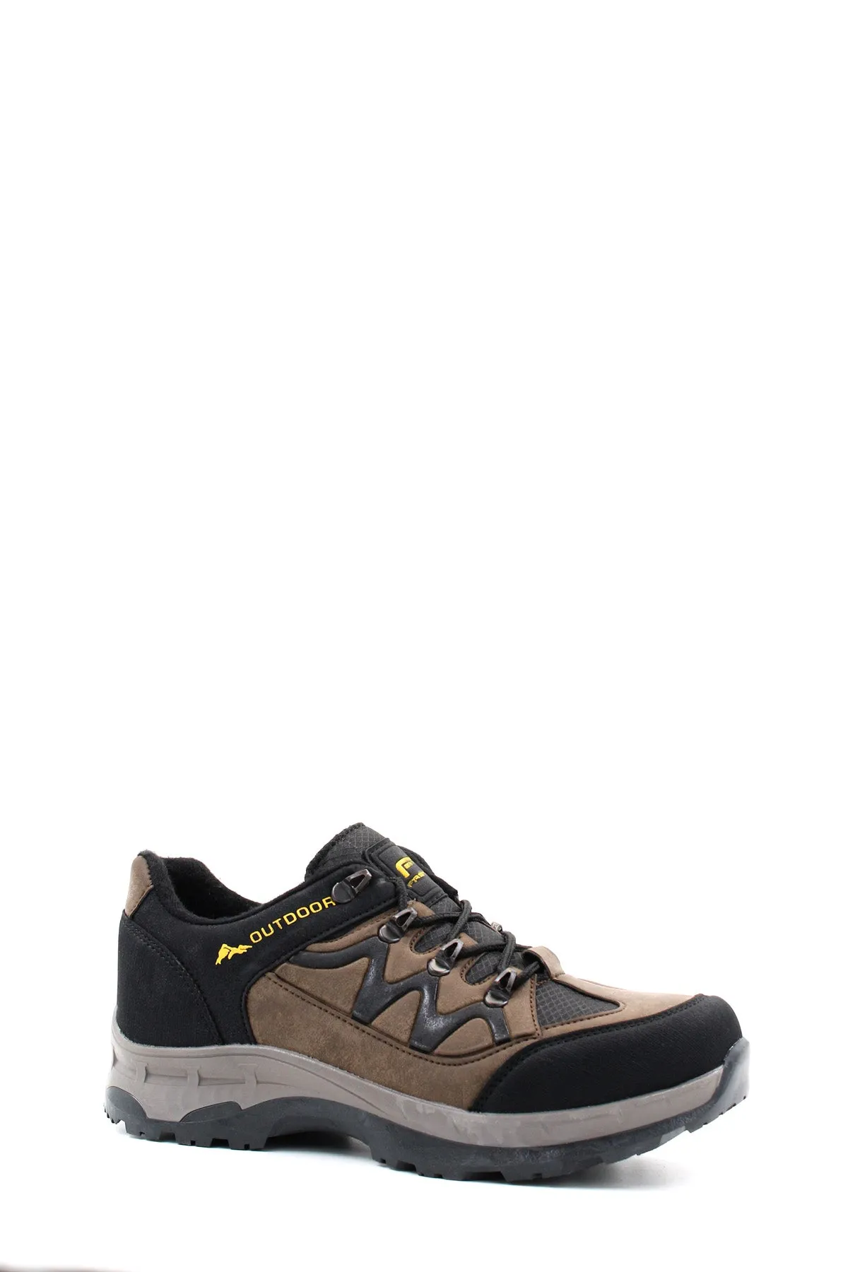 Men's Black and Brown Outdoor Hiking Shoes - Wessi