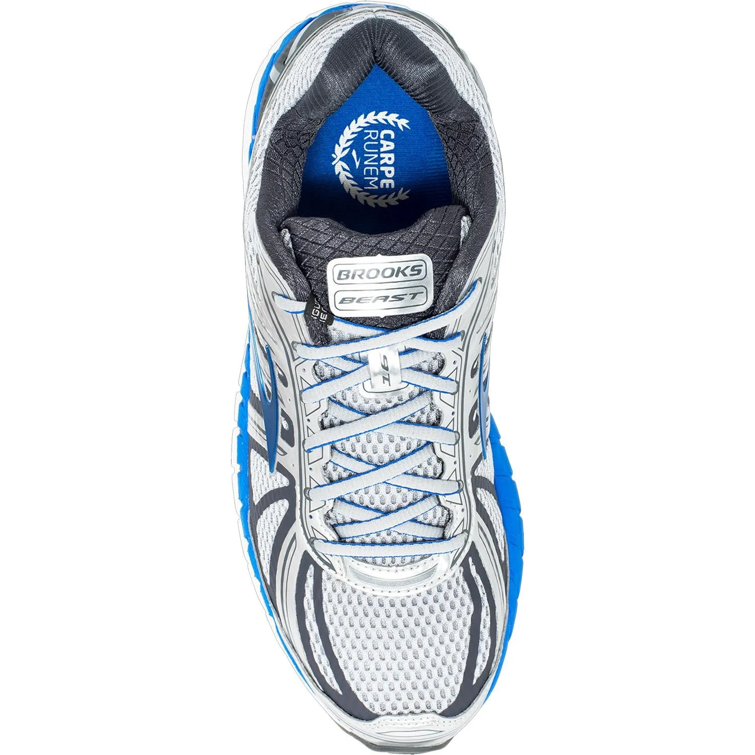 Men's Brooks Beast 16 Silver/Electric Blue Mesh