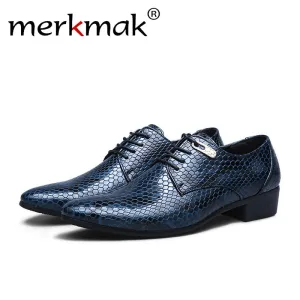 Men's Shoes Snake Skin Pattern Leather