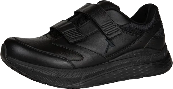 Men’s Steadfast Walker Black Leather Velcro