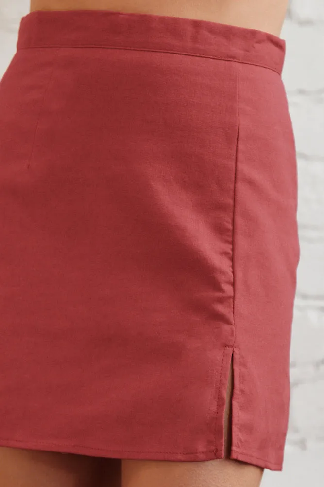 Mutual Butterflies Mini Skirt Red