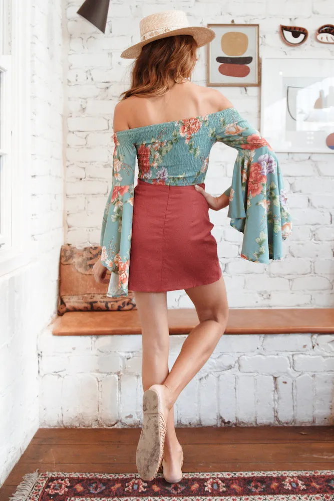 Mutual Butterflies Mini Skirt Red