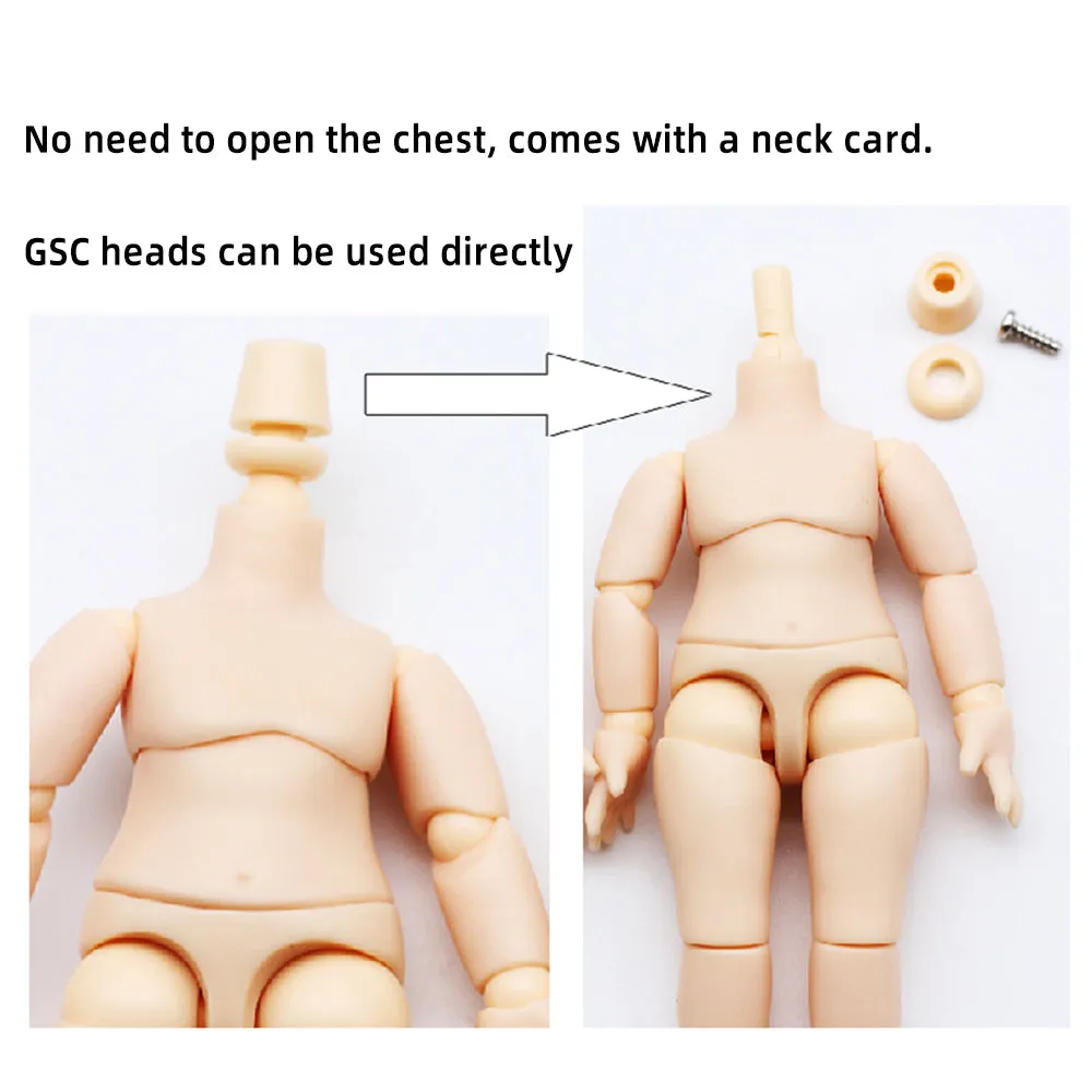 niannyyhouse DOD 13cm Doll Action Figures Body Suitable for 1/12 BJD Dolls Head Dress Up