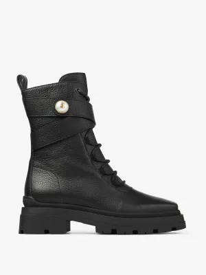 Noemi 45 black leather ankle boots