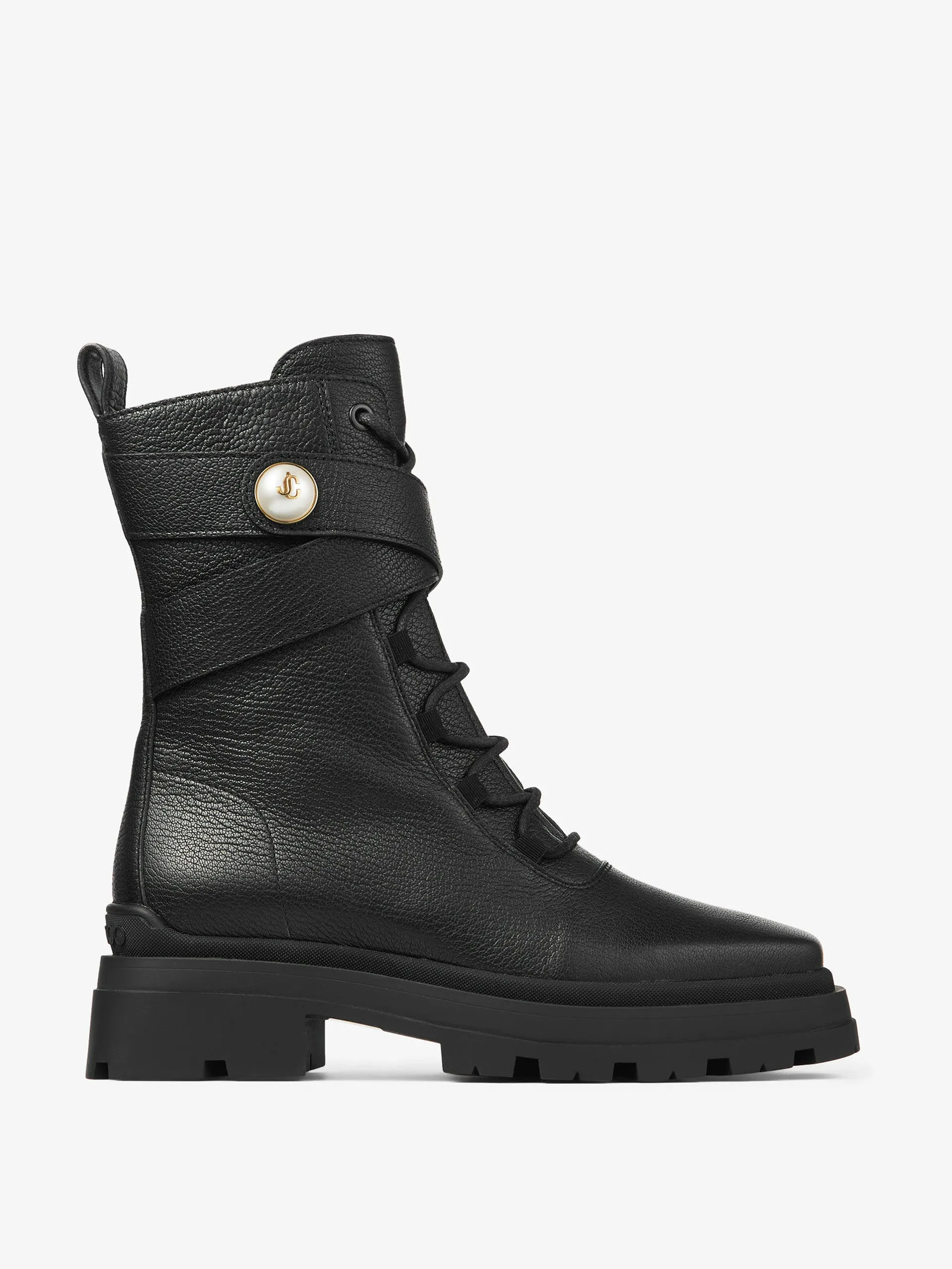 Noemi 45 black leather ankle boots