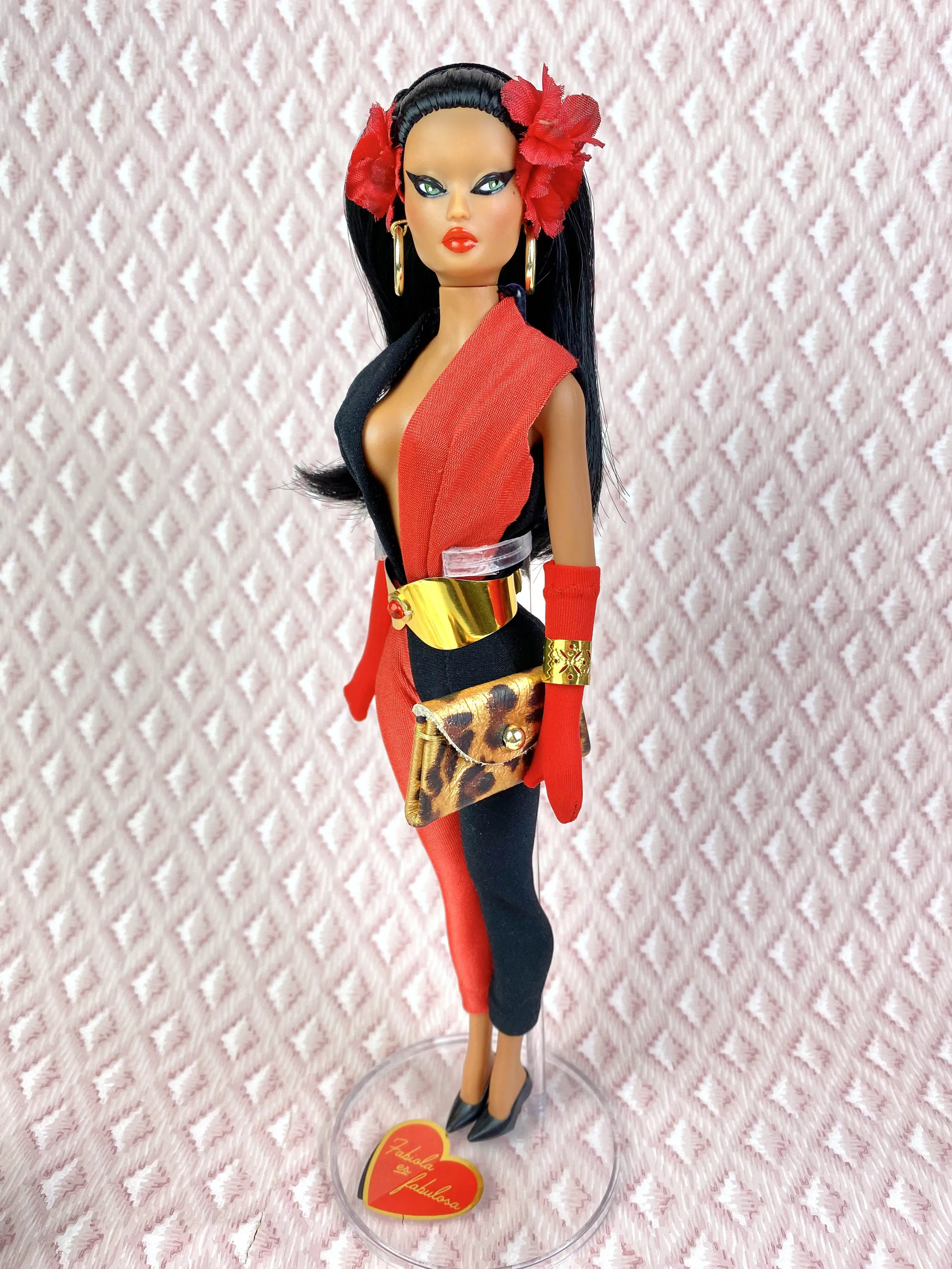 "Hollywood Kick-about in Black and Red" - OOAK Doll, No. 130