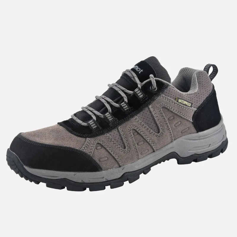 riemot Men's Waterproof Hiking Shoes Grey Black Lightweight Running Trainers