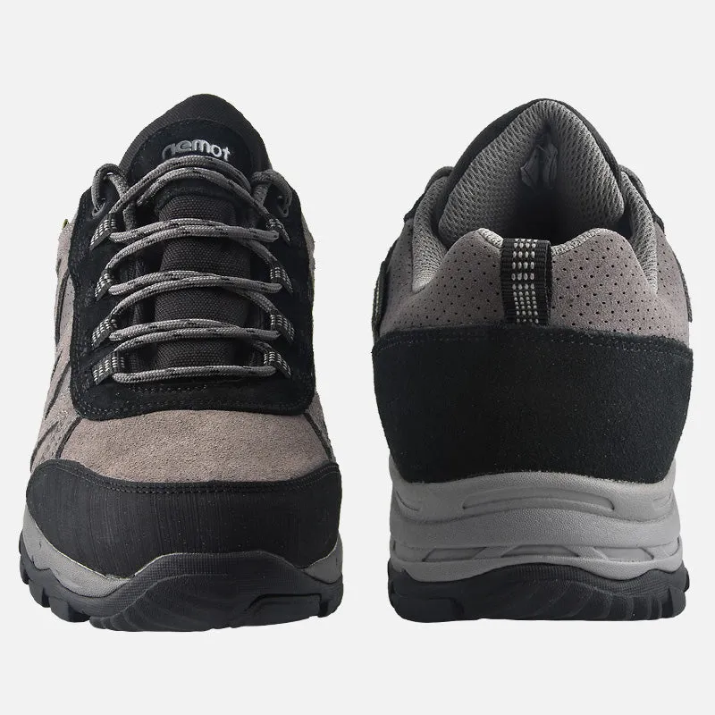 riemot Men's Waterproof Hiking Shoes Grey Black Lightweight Running Trainers