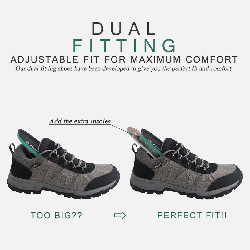 riemot Men's Waterproof Hiking Shoes Grey Black Lightweight Running Trainers