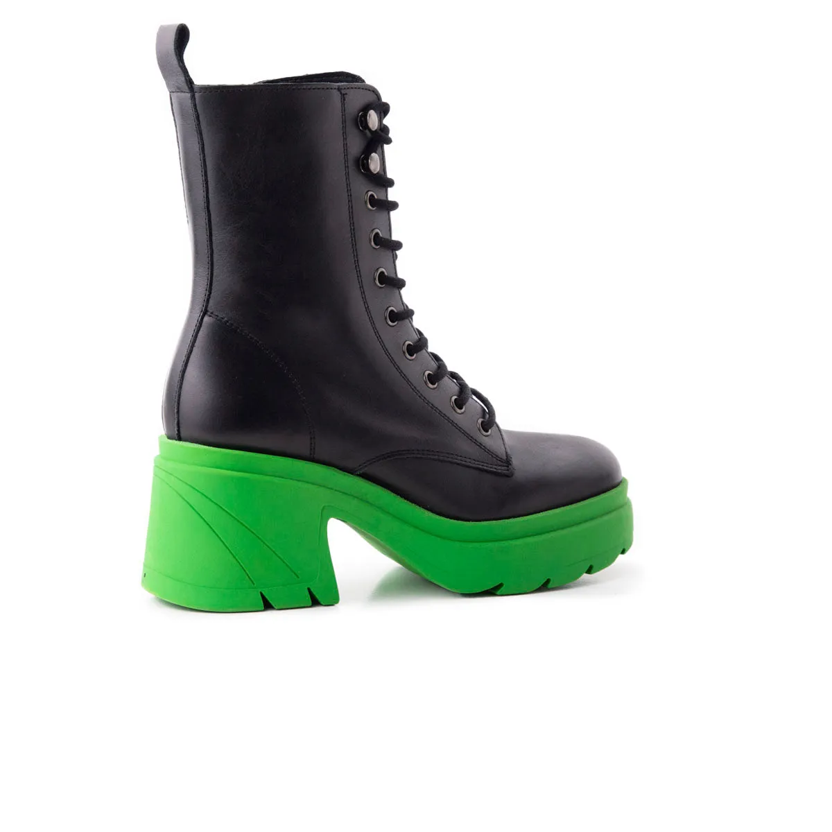 Romeo Black/Green Leather