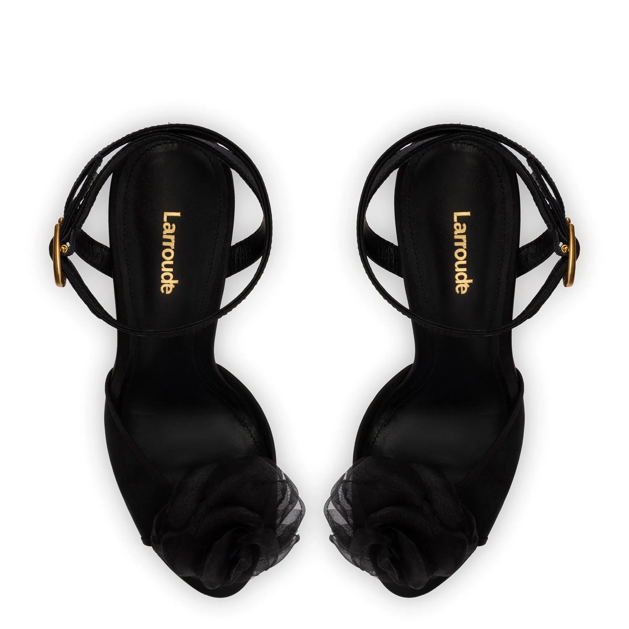 Salma Platform Sandal In Black Satin