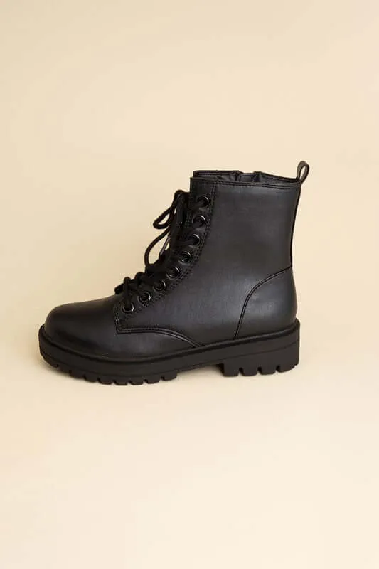 Sleek Black Epsom Combat Boots