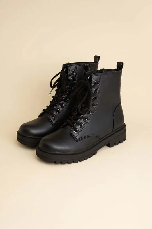 Sleek Black Epsom Combat Boots
