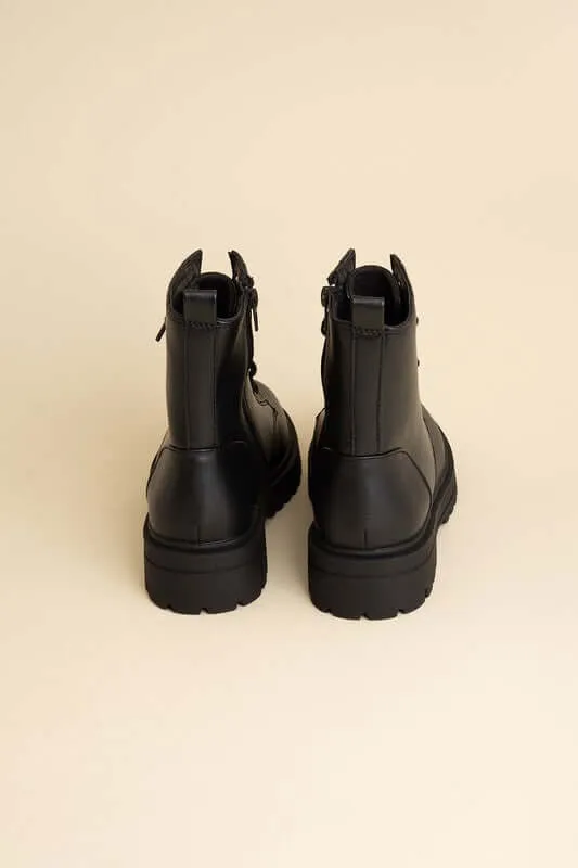 Sleek Black Epsom Combat Boots