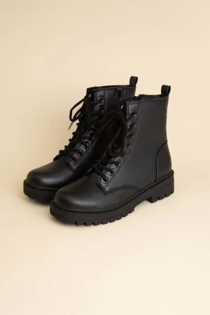 Sleek Black Epsom Combat Boots