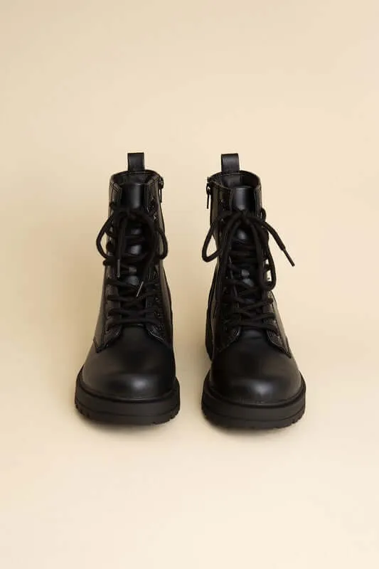 Sleek Black Epsom Combat Boots