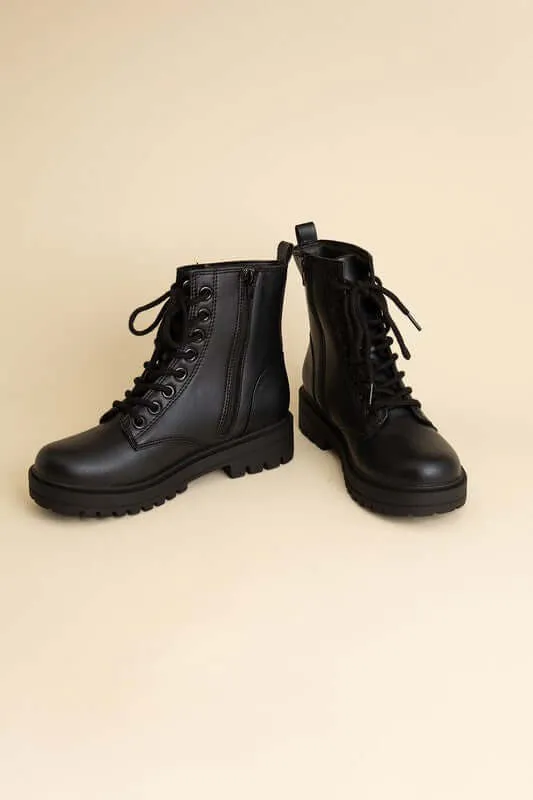 Sleek Black Epsom Combat Boots