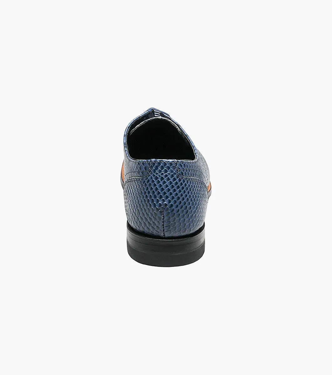 Stacy Adams Blue Madison Anaconda Plain Toe Oxford