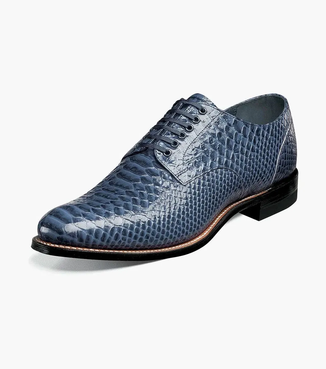 Stacy Adams Blue Madison Anaconda Plain Toe Oxford