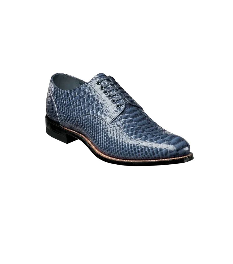 Stacy Adams Blue Madison Anaconda Plain Toe Oxford