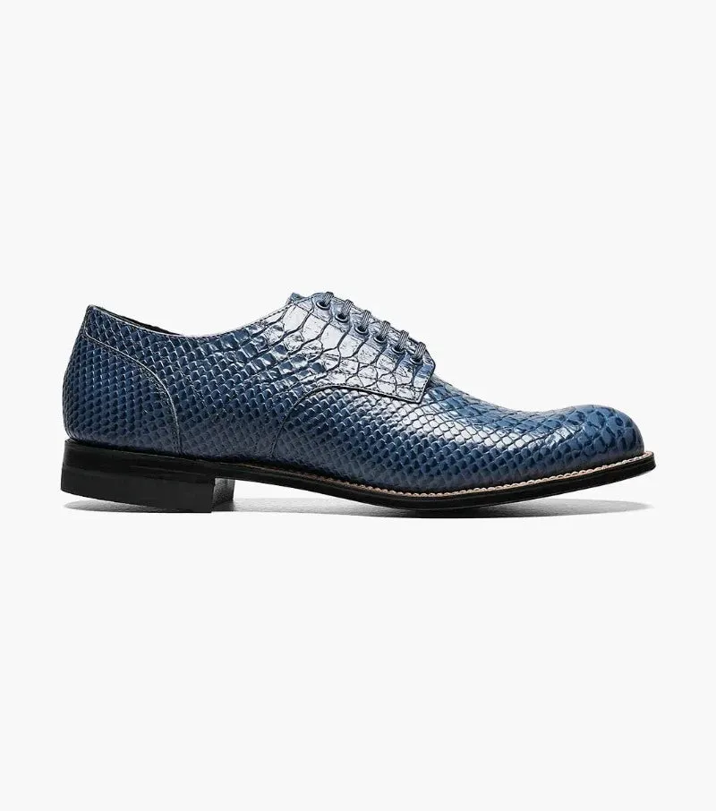 Stacy Adams Blue Madison Anaconda Plain Toe Oxford