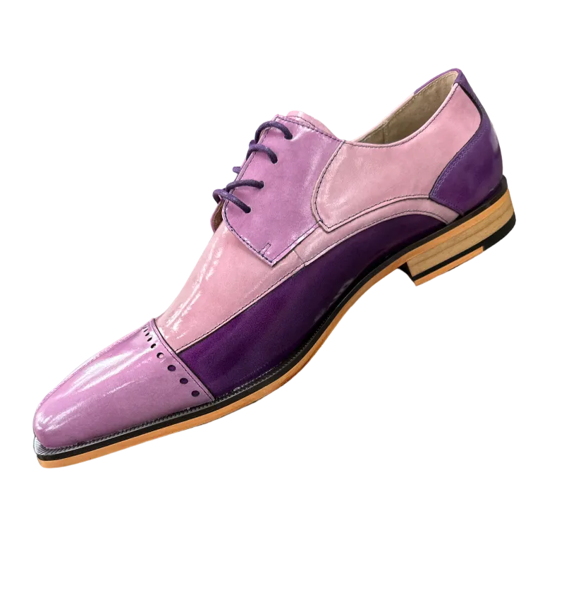Stacy Adams Plaza Purple Men's Multi Color Lace-Up Dress Shoes Oxford Cap Toe