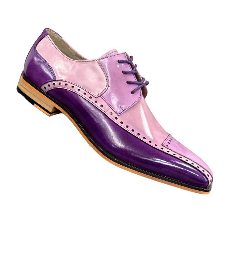 Stacy Adams Plaza Purple Men's Multi Color Lace-Up Dress Shoes Oxford Cap Toe