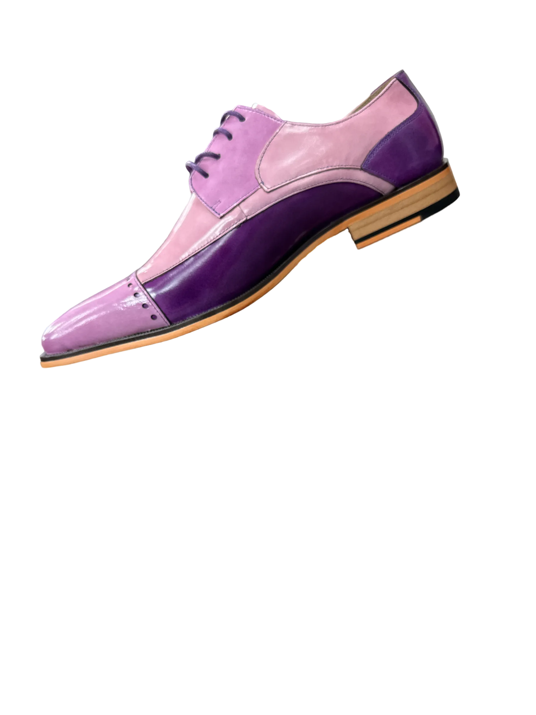 Stacy Adams Plaza Purple Men's Multi Color Lace-Up Dress Shoes Oxford Cap Toe