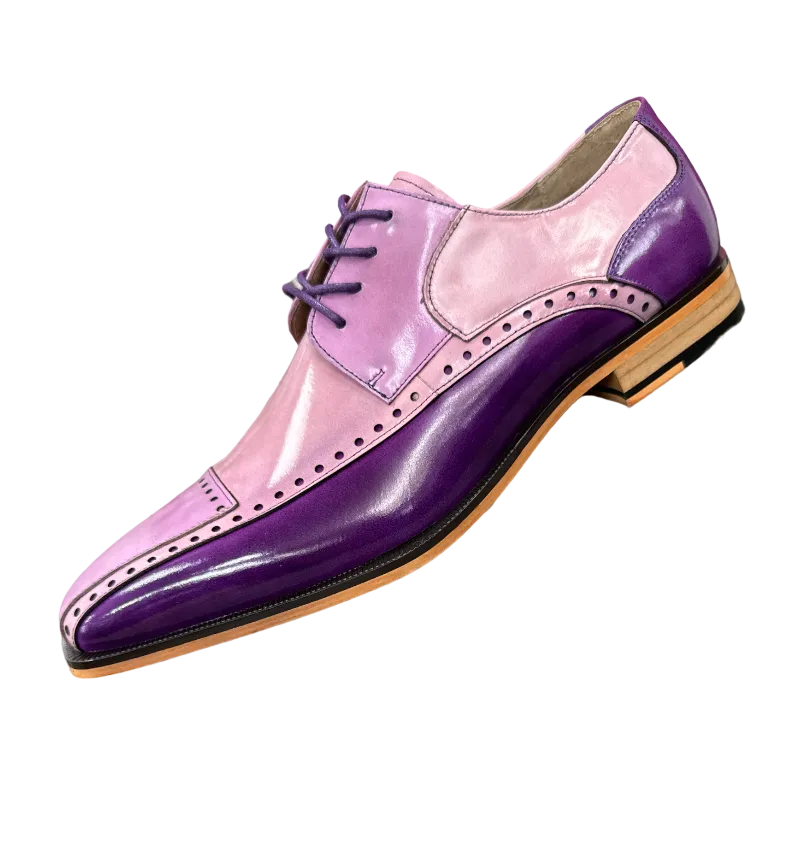 Stacy Adams Plaza Purple Men's Multi Color Lace-Up Dress Shoes Oxford Cap Toe