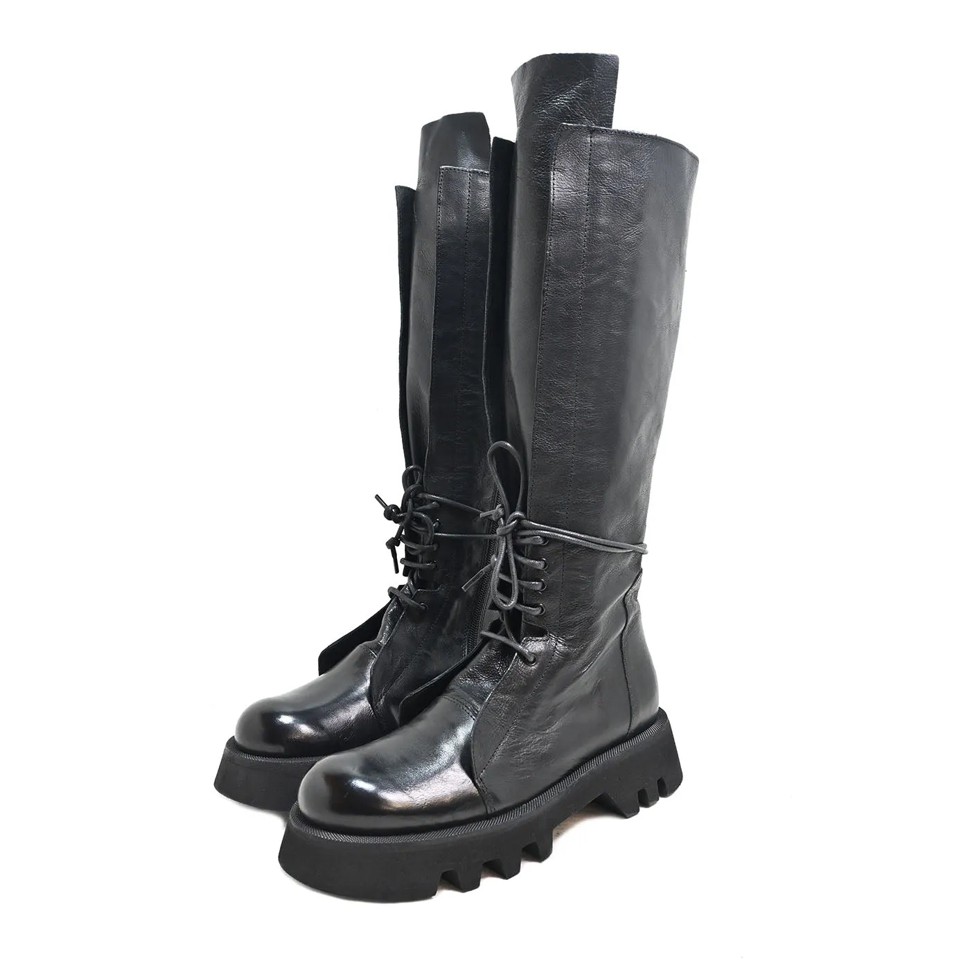 STELVIO 26 - combat boots leather BLACK