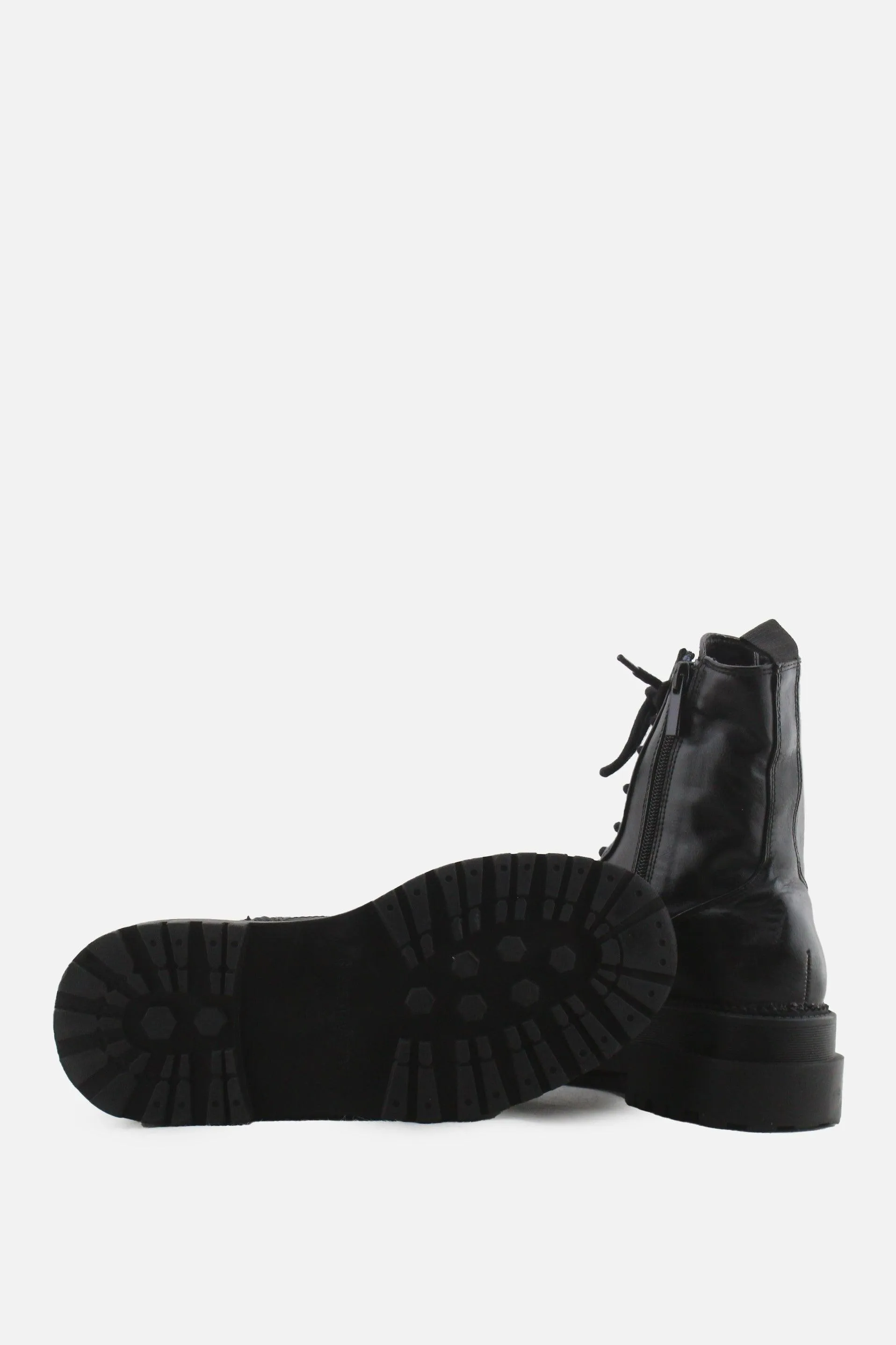 Stradivarius Zipper Laces Combat Ankle Boots | 100% Authentic Leather