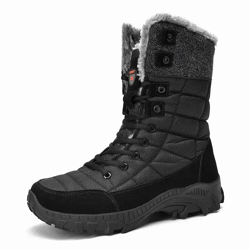 Super Warm Men Hiking Waterproof Leather Winter Snow Boots Sneakers