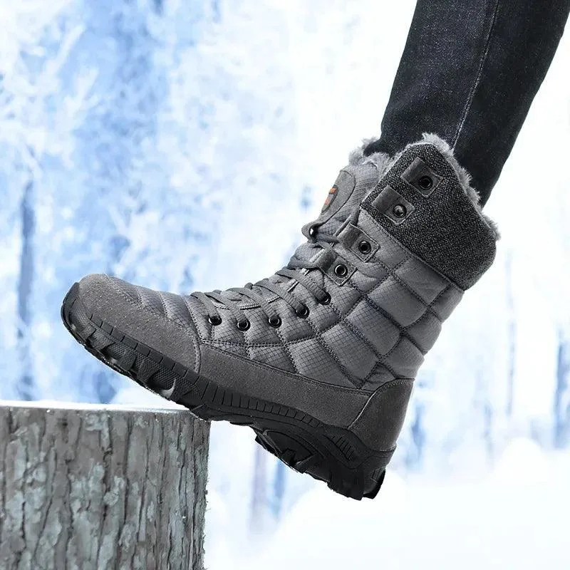 Super Warm Men Hiking Waterproof Leather Winter Snow Boots Sneakers