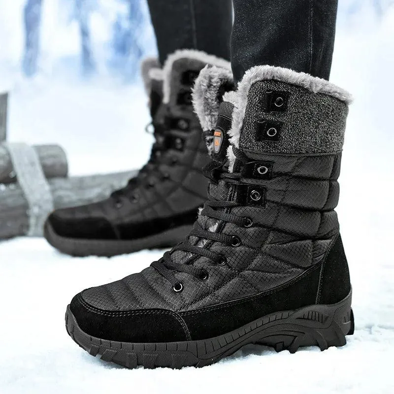 Super Warm Men Hiking Waterproof Leather Winter Snow Boots Sneakers