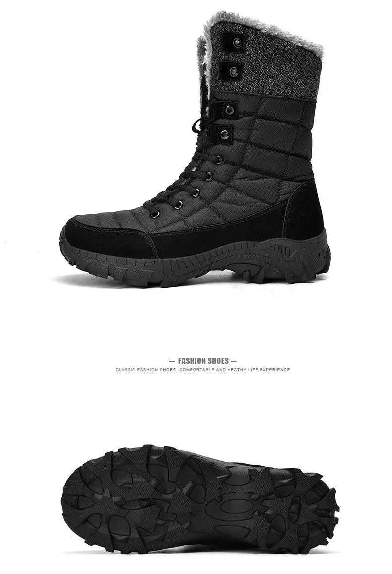 Super Warm Men Hiking Waterproof Leather Winter Snow Boots Sneakers