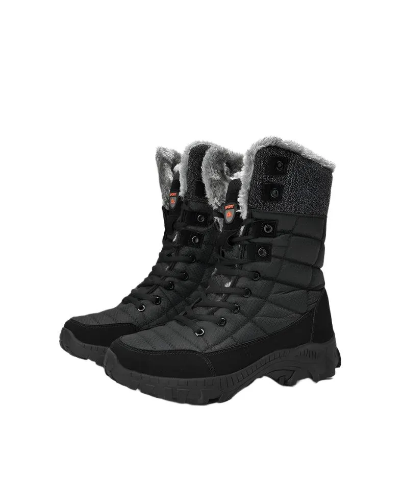 Super Warm Men Hiking Waterproof Leather Winter Snow Boots Sneakers
