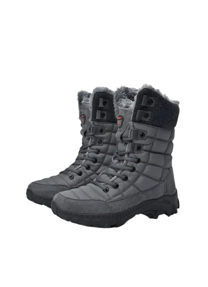 Super Warm Men Hiking Waterproof Leather Winter Snow Boots Sneakers
