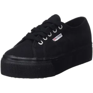 Superga 2790 Flatform Black Mono Womens Canvas Trainers