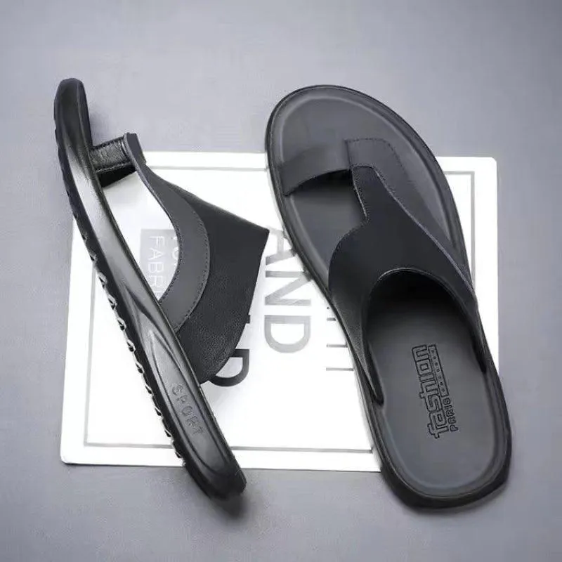 Supportive Leather Men's Slides