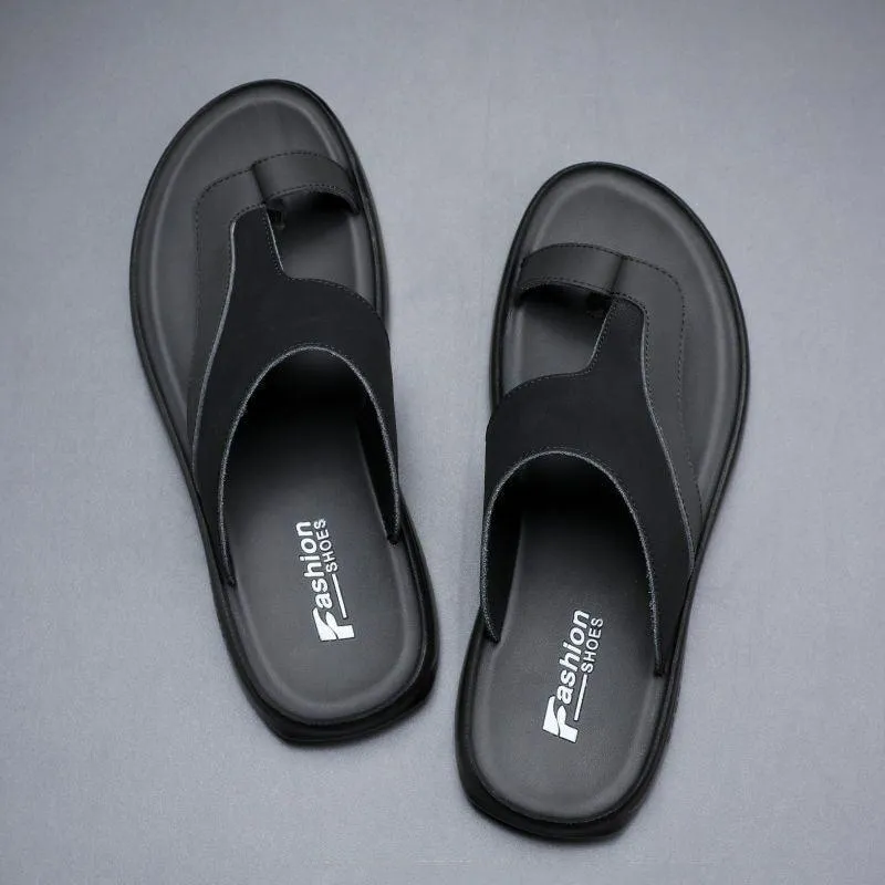 Supportive Leather Men's Slides